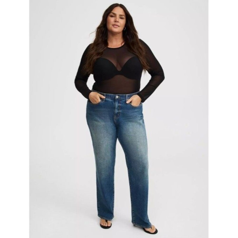 Torrid High Rise Baggy Straight Classic Denim Size 24R Jeans NWT